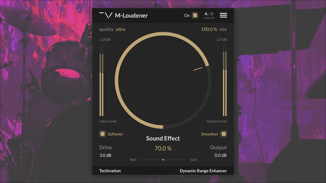 Trying M-Loudener on Drums & Master Buss